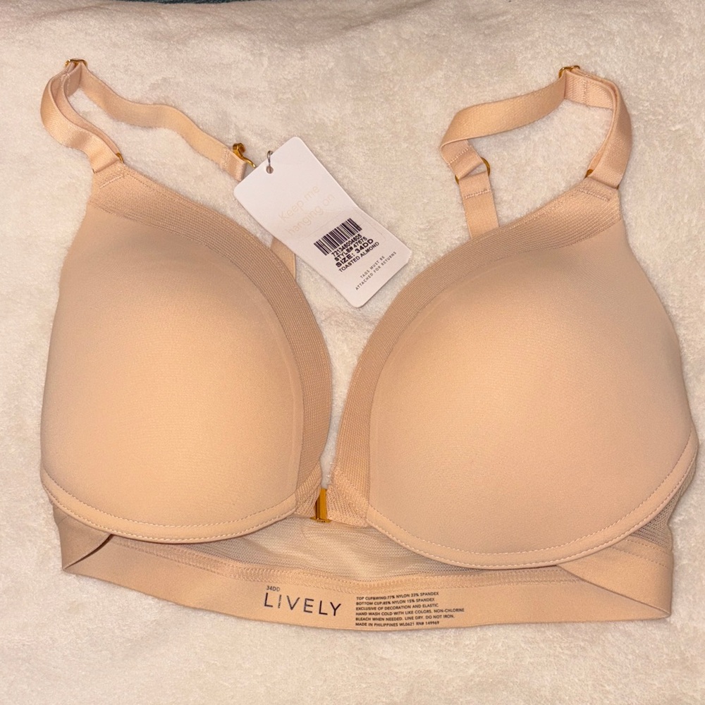 LIVELY 	The Front Close No-Wire Bra | Toasted Almond